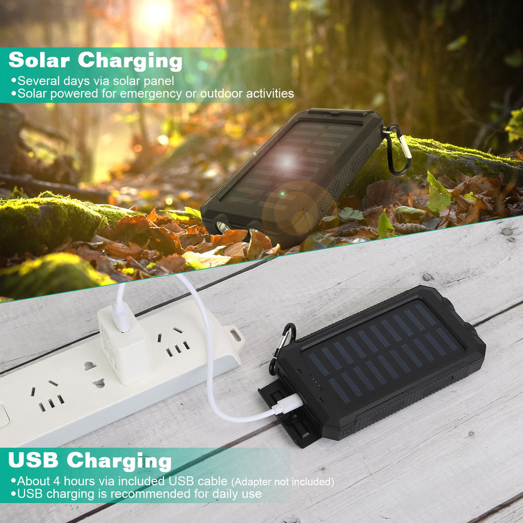 1Pc 1W MAh Solar Power Bank Pack batterie externe Double interface USB Chargeur extérieur avec