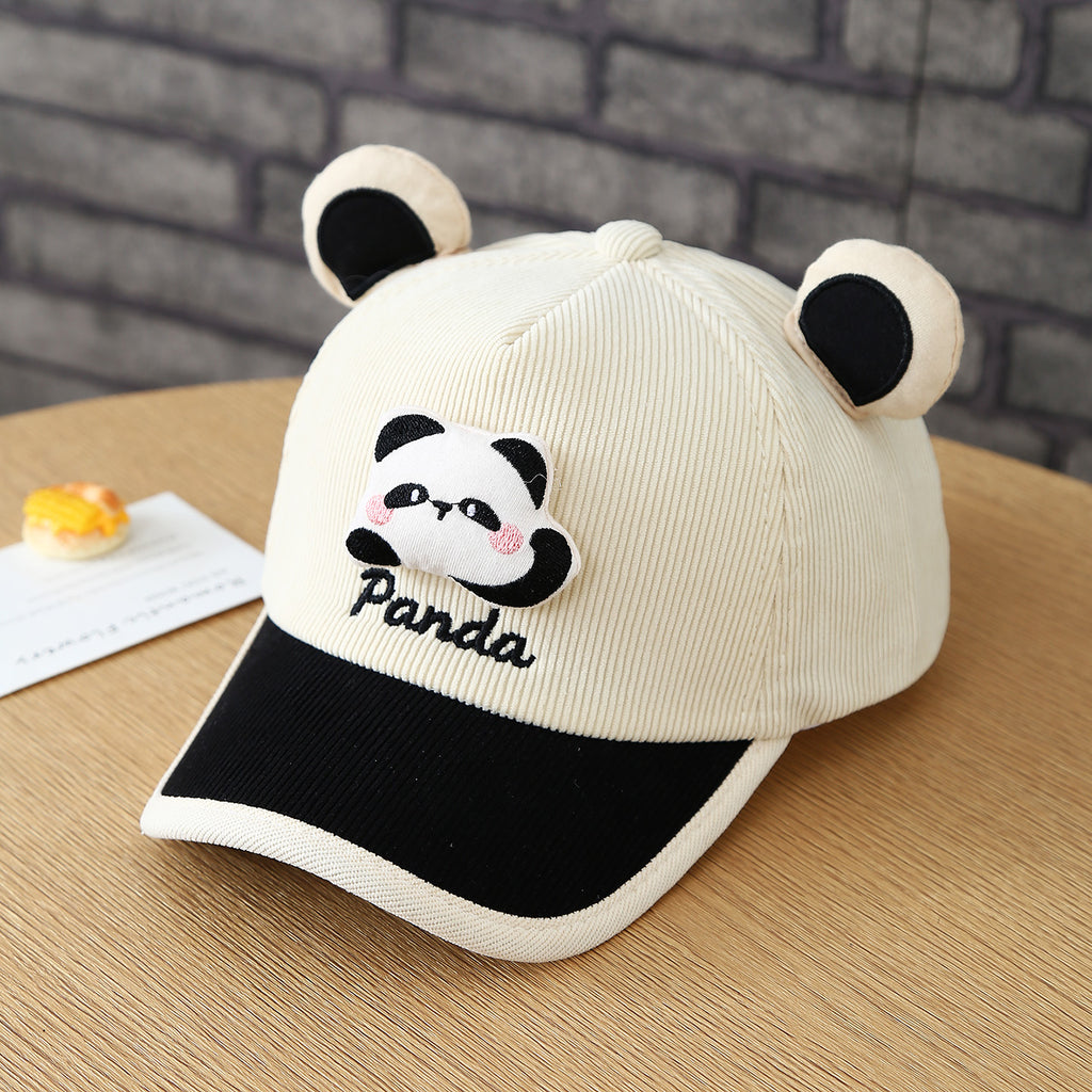 Le cap de baseball d'automne bébé enfant mignon animal en trois dimensions oreille Corduroy