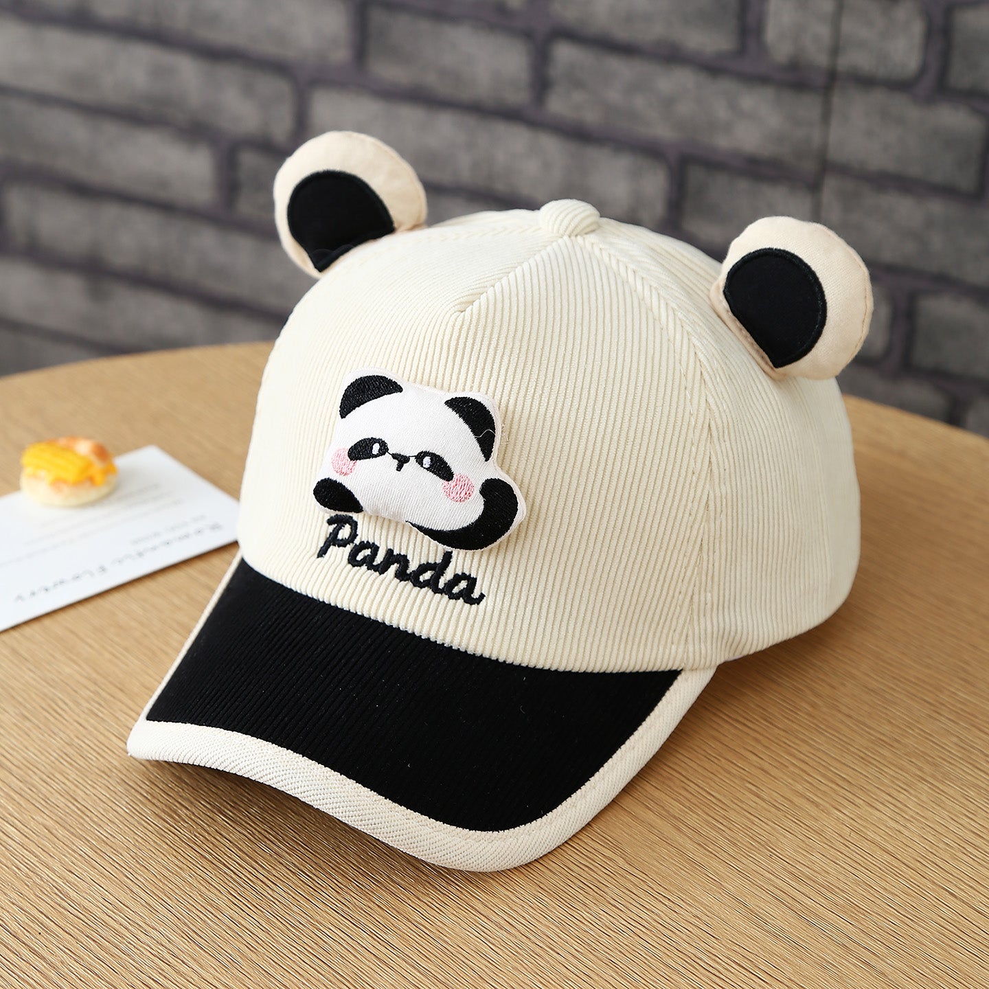Le cap de baseball d'automne bébé enfant mignon animal en trois dimensions oreille Corduroy