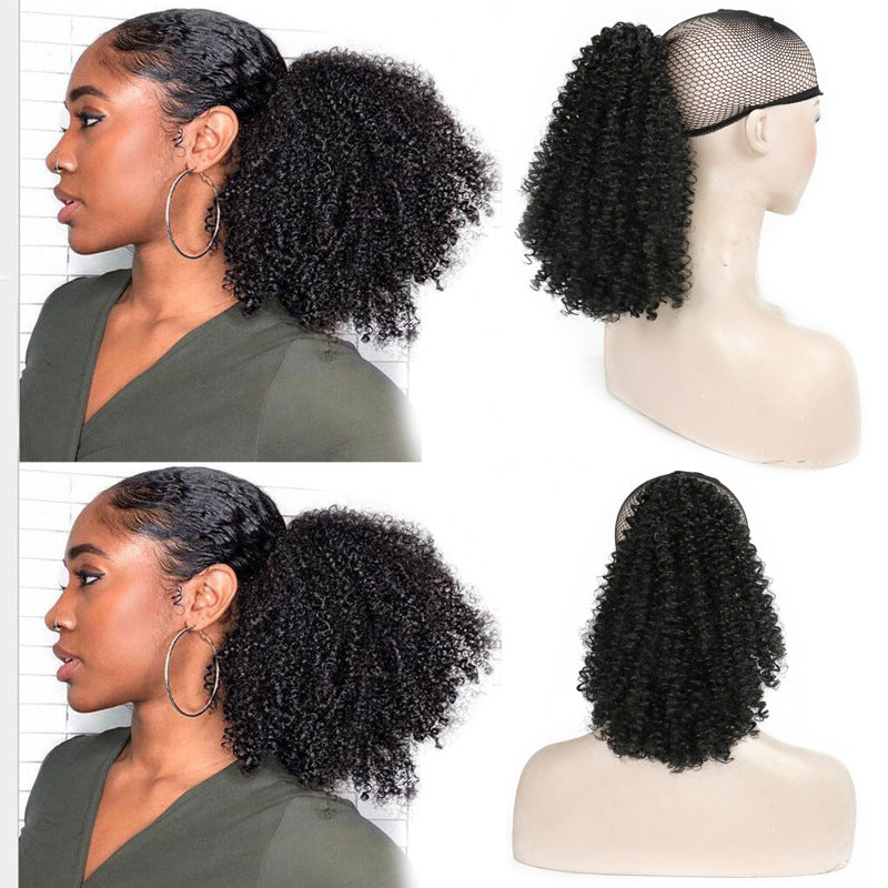 Tête de cheveux bouclés en fibre chimique