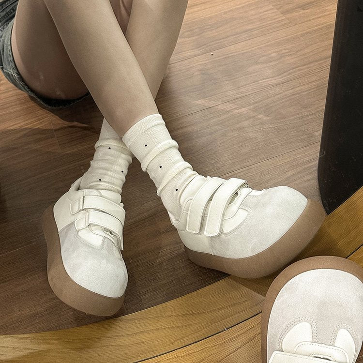 Chaussures Retro Soled Blanc Épaisseur pour Femmes