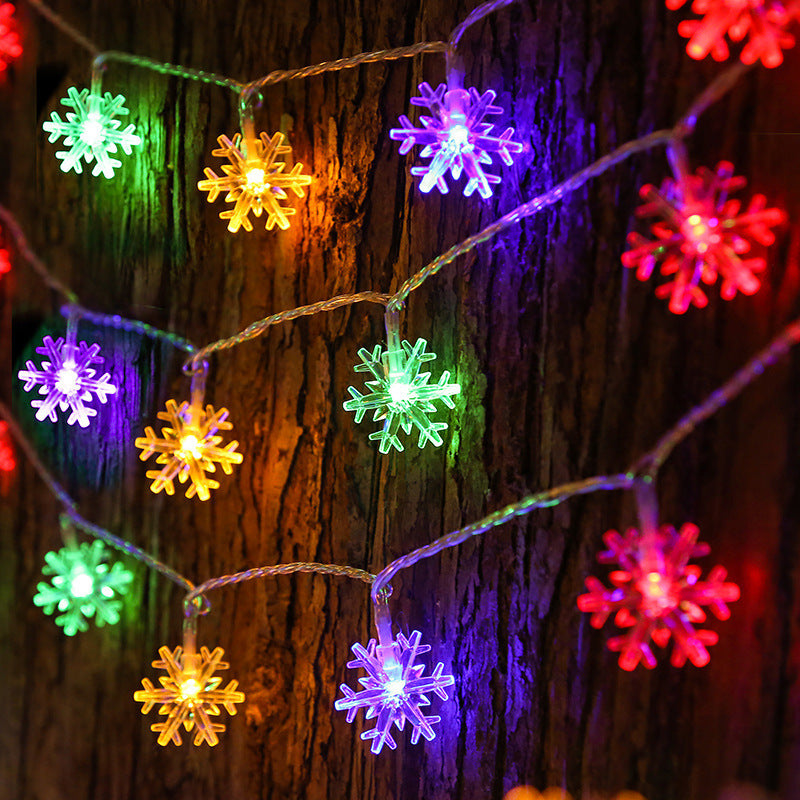 Décoration de chambre Chaîne d'éclairage de flocons de neige LED