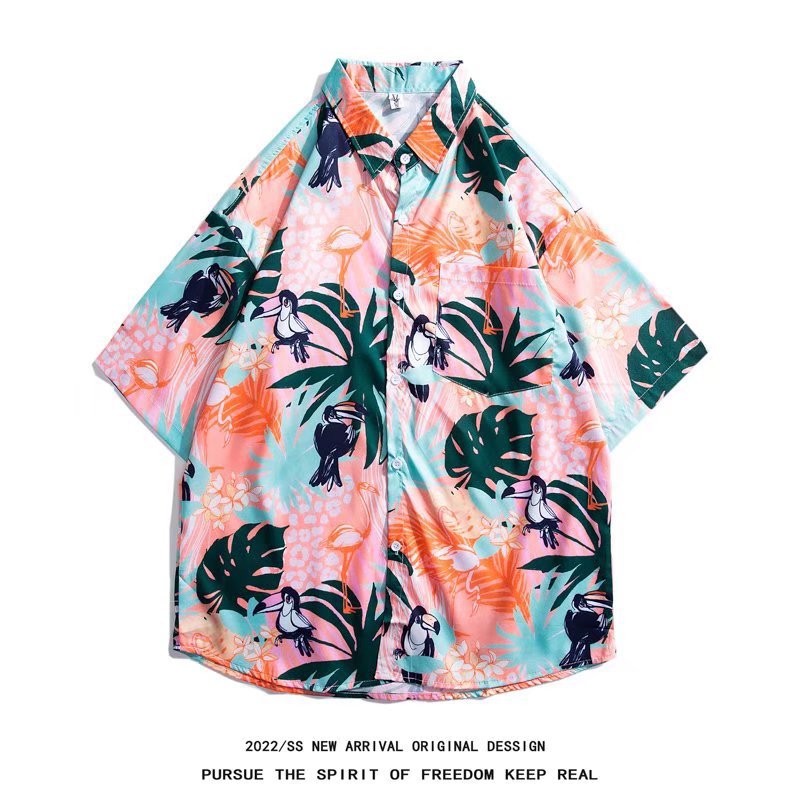 Chemise à manches courtes de plage hawaïenne pour hommes