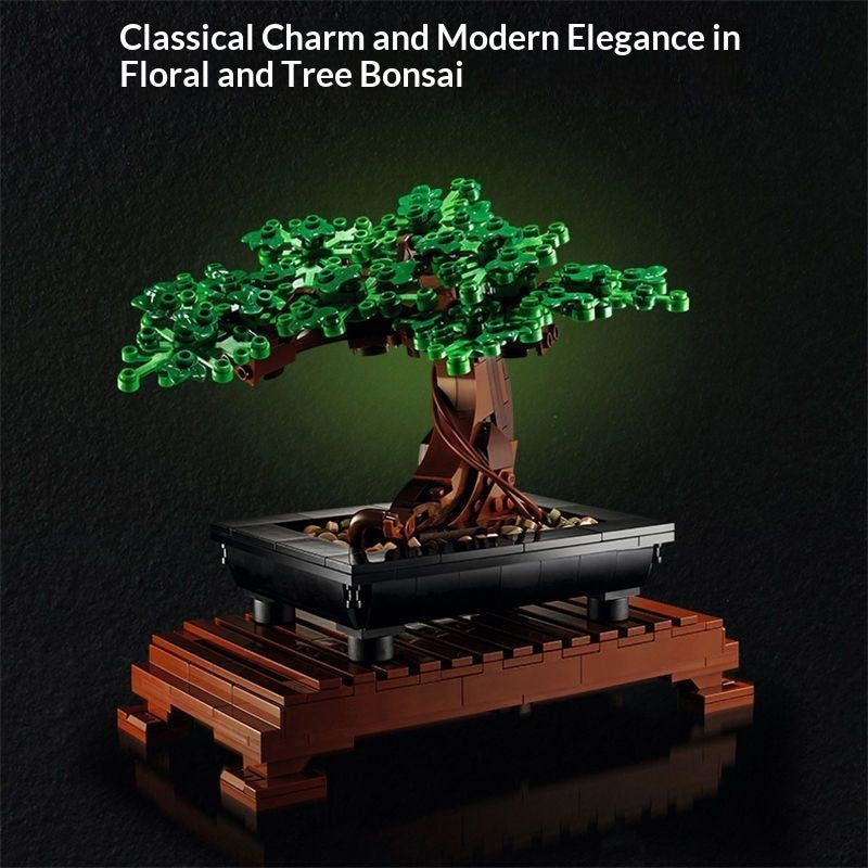 Potté accueillant Pine Creative Bonsai Orchid Assemblage Block Toy