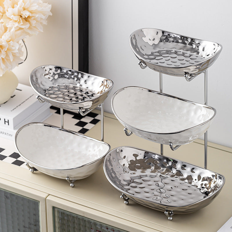 Rangement de la plaque de snack multicouche de style de luxe abordable