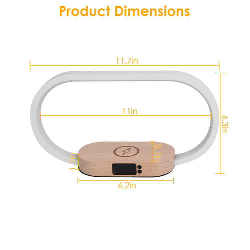 1 Set Bedside Table Lamp Touch Control Lamp with Clock Wireless Charging LED Desk Lamp