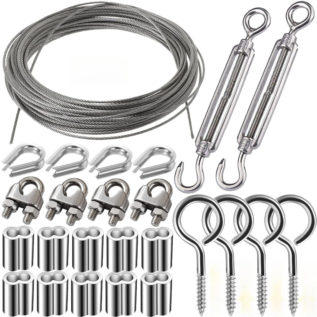 Set de câble en acier 26 pièces avec accessoires pour le travail du câble et fixations—industriel Hardwar