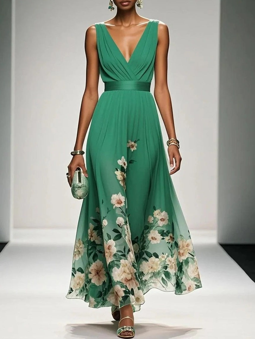 Robe élégante en col V du soir
