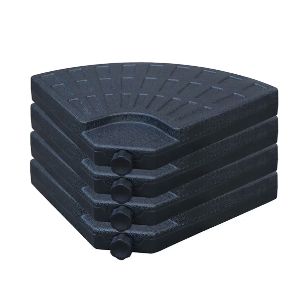 145 Lbs Capacité Pondérée Cantilever et base de parapluie de patio offset en noir (4 pièces) (Sh