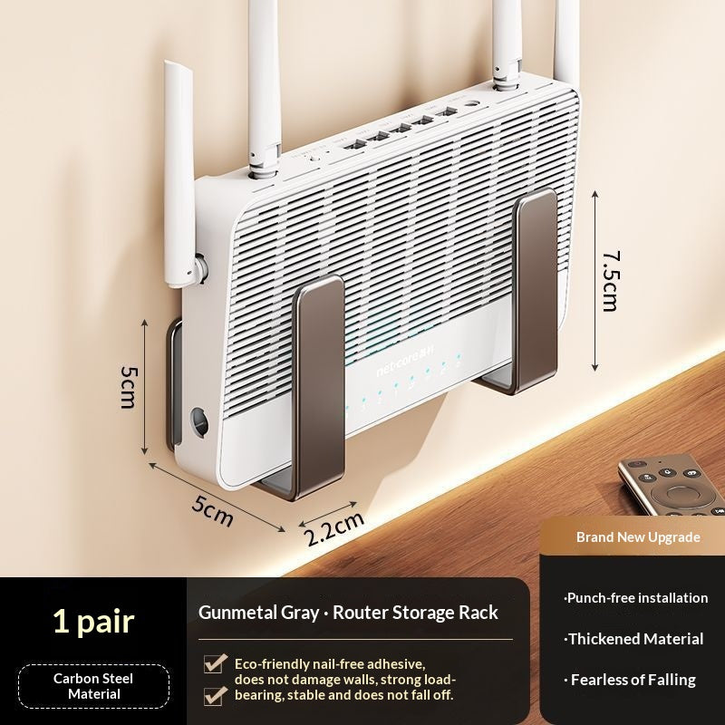 Non-perforated wall-mounted router placement rack