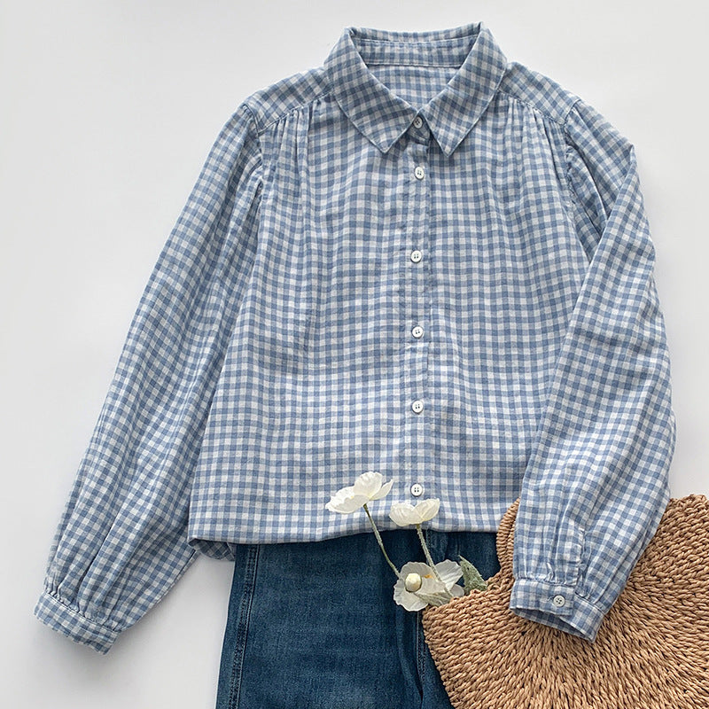Blouse pour femmes en Plaid Casual