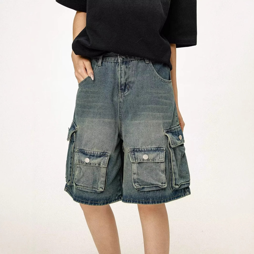 Pantalons d'été vintage multi-poches pour hommes
