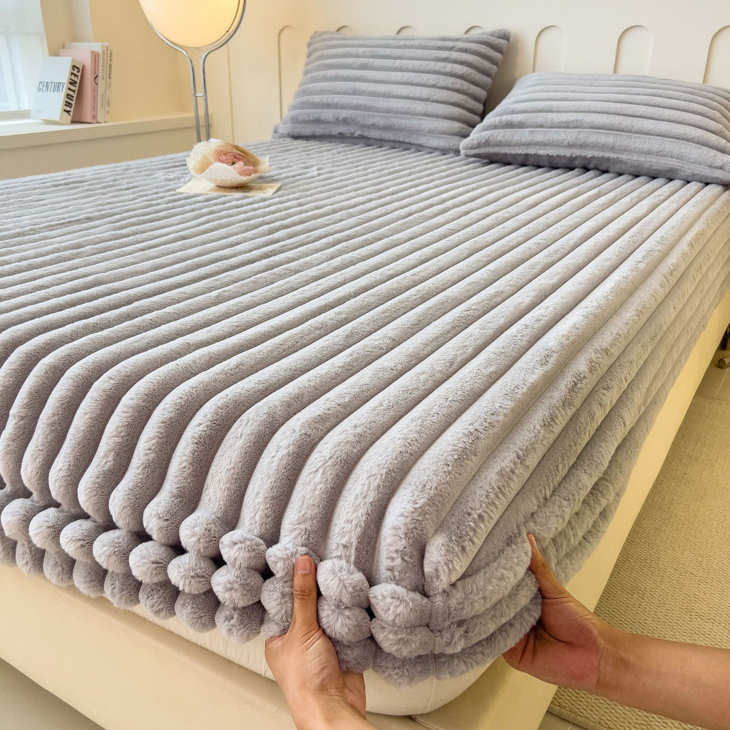 Autumn and Winter Imitation Dehaired Angora Fitted Sheet Thickened Student Dormitory Bed S