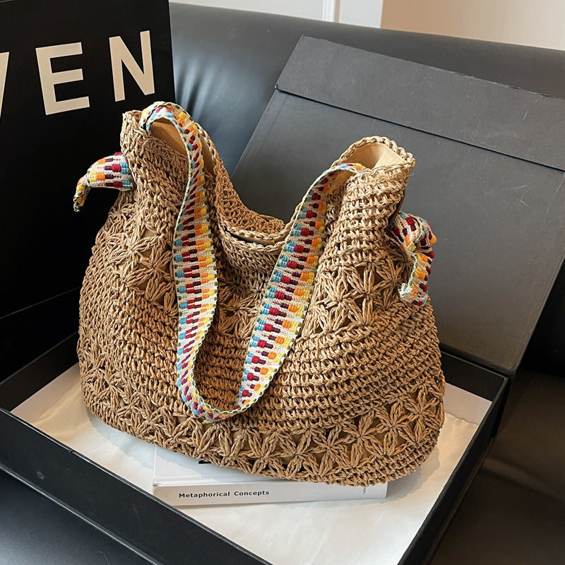 Sac en paille de style marine pour femmes parfaits pour les vacances d'été sur la plage