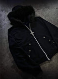 Letter-print Strass-Studed à capuche Loose-fit Zip-up Coat Pour Fallwinter Hip-hop Style