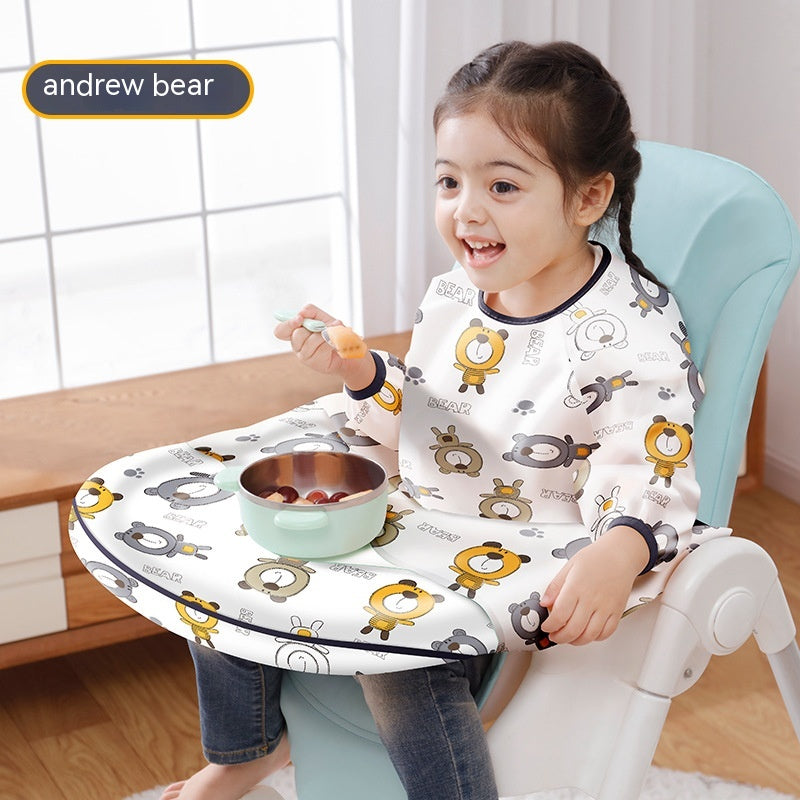 Chaise de salle à manger survêtements bébé mangeant de l'eau de bavoir et de la dirt résistant aux aliments pour bébés Tablier Detachab