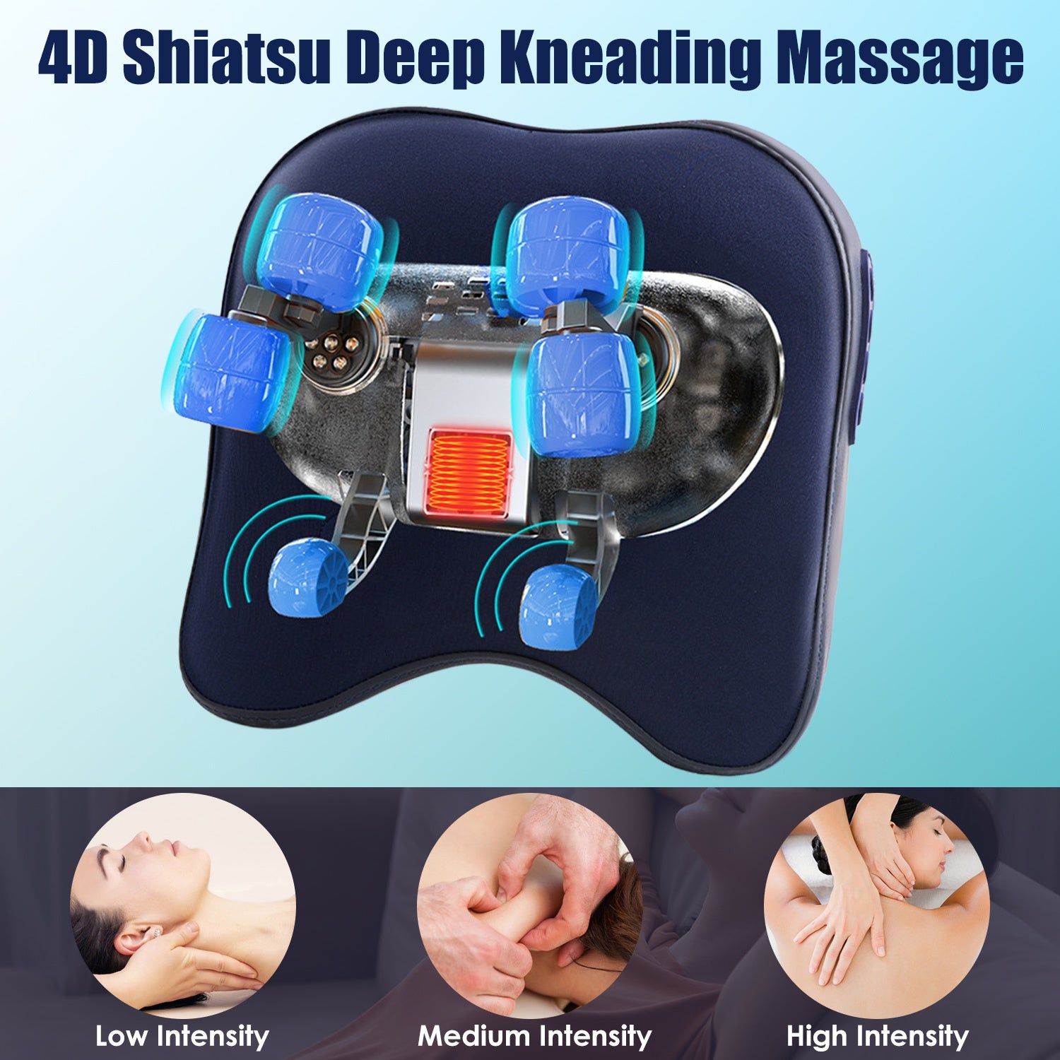 1 Ensemble sans fil de cou masseur épaule avec chauffage apaisant 3 niveaux d'intensité 2 chauffage L
