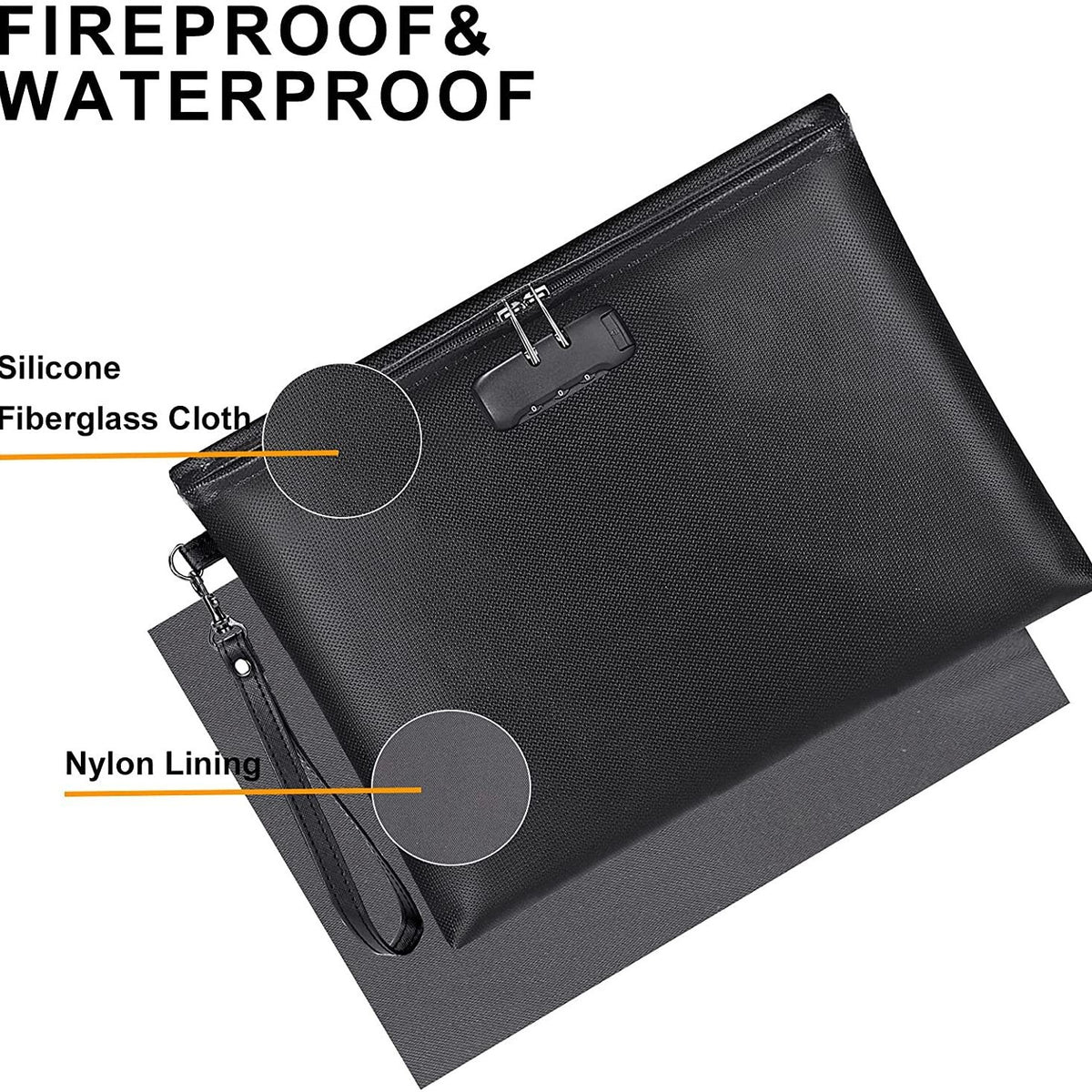 Sac de fichiers zippés Protection contre l'incendie en silicone liquide