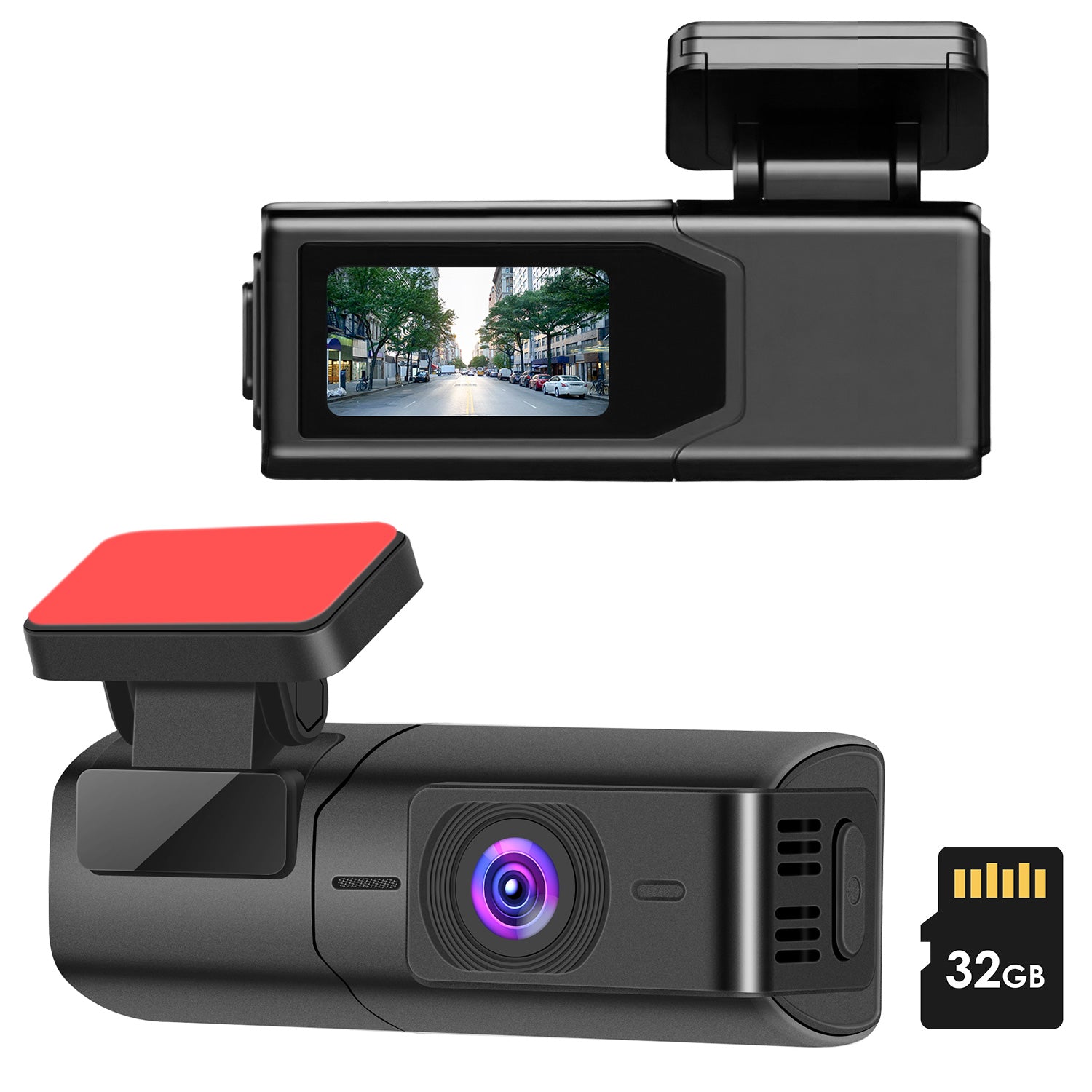 1Pc 2K HD avant Dash Cam pour voiture avec écran IPS vision nuit enregistrement inclus 32G