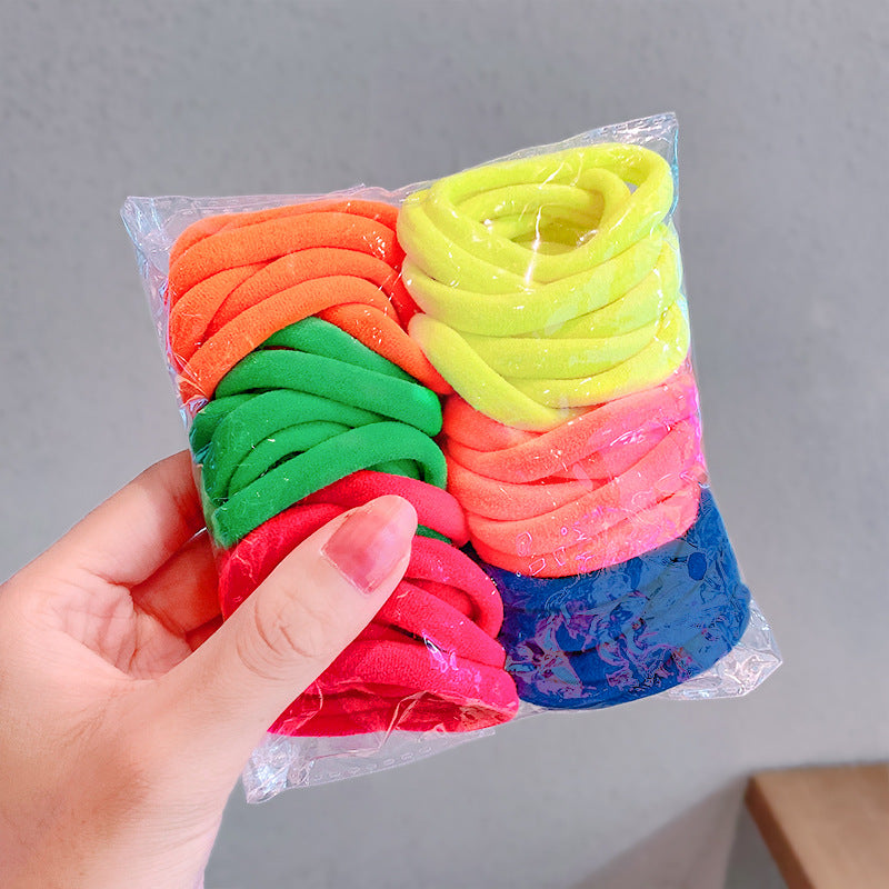 Candy Color Basic Coiffure Rope Accessoires de cheveux Serviette Anneau de cheveux Combiné costume simple tout-m