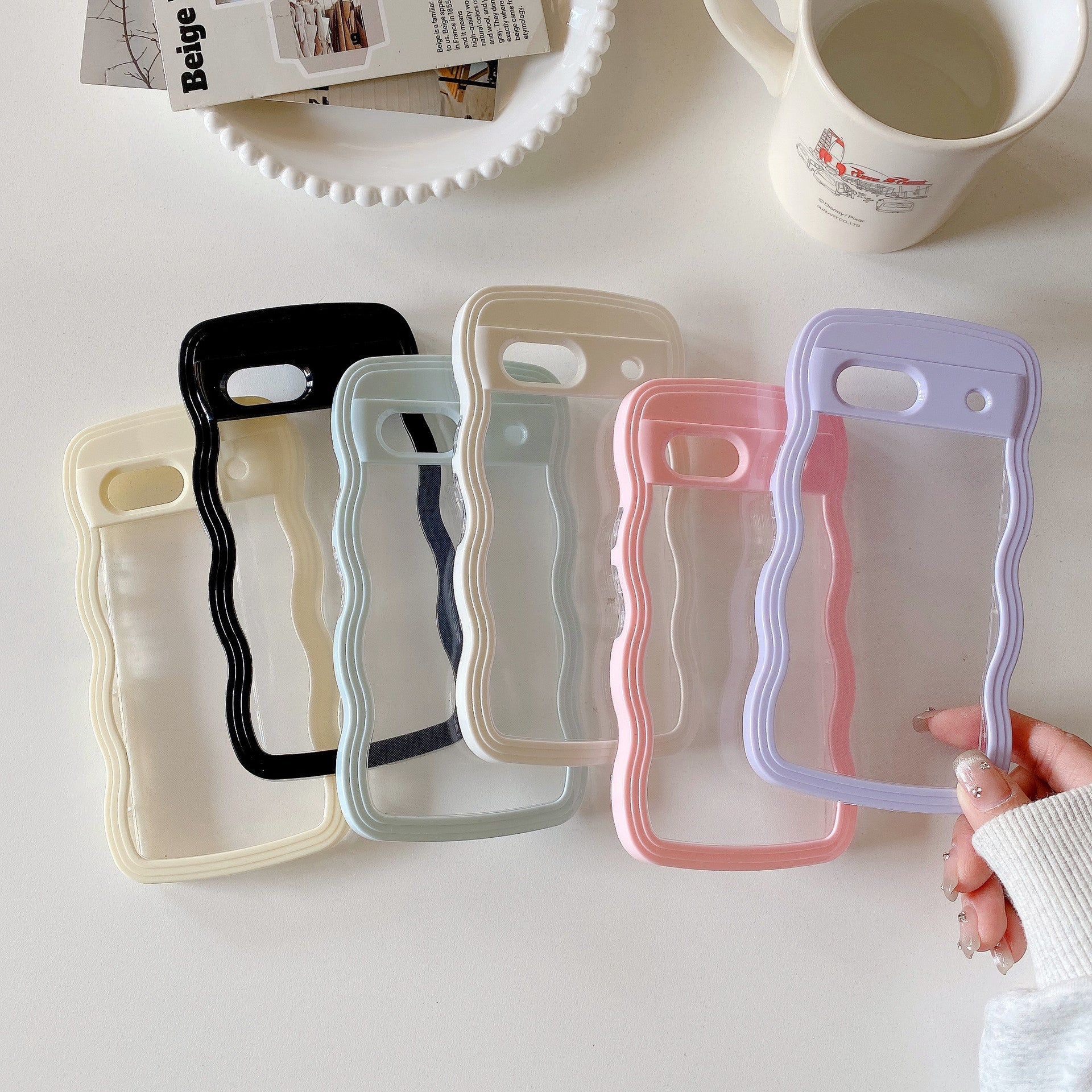 Deux-en-un Wave Shell Transparent Téléphone portable PC Couleur Hem