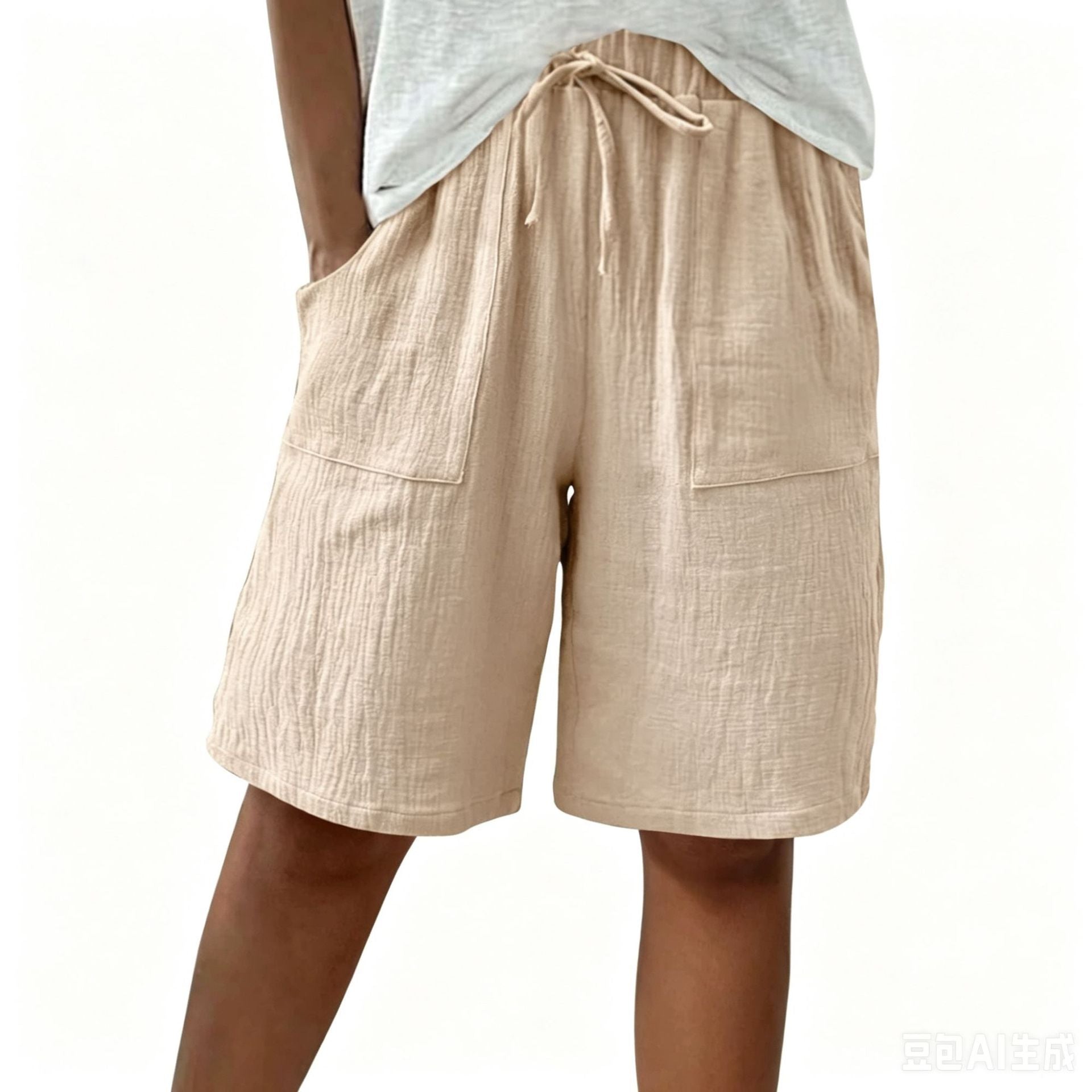 Short en coton lin