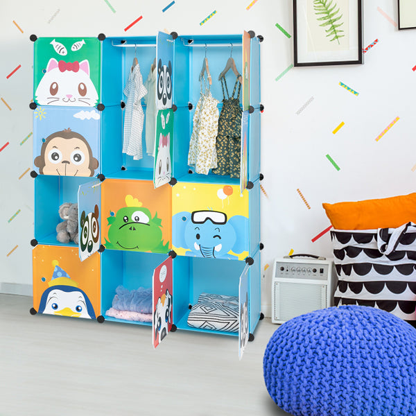 Armoire modulaire à 12 compartiments de 4 couches avec matériel en plastique et en acier