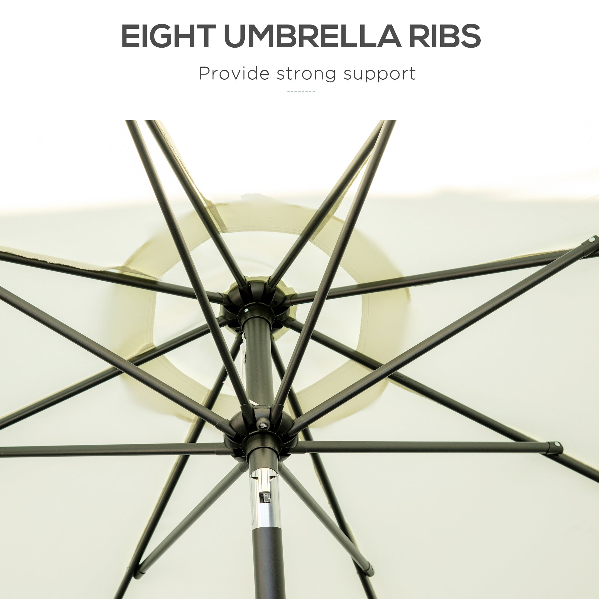 Parapluie Cantilever de 9 pieds avec Tilt bouton poussoir et Crank Tassles et 8 côtes Parapluie ombre