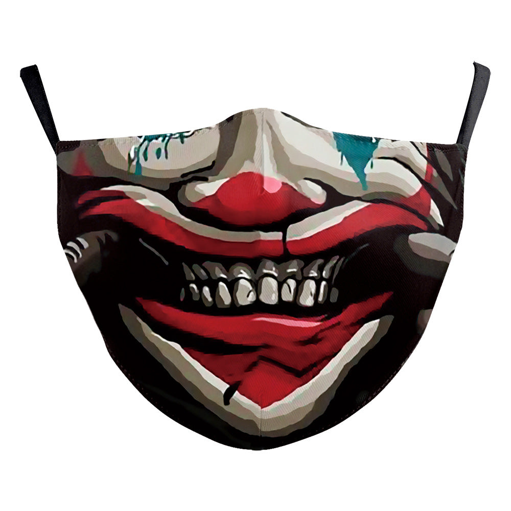 Impression numérique Masque double couche pour visage drôle d'Halloween