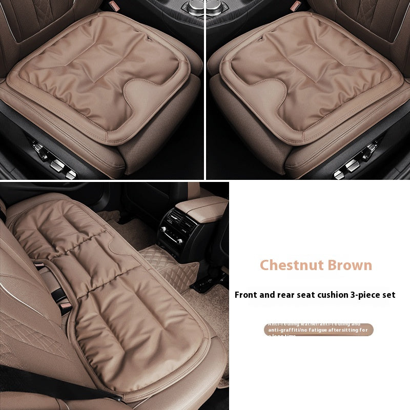 Coussin de siège auto en cuir anti-salissure Hiver Ensemble de trois pièces