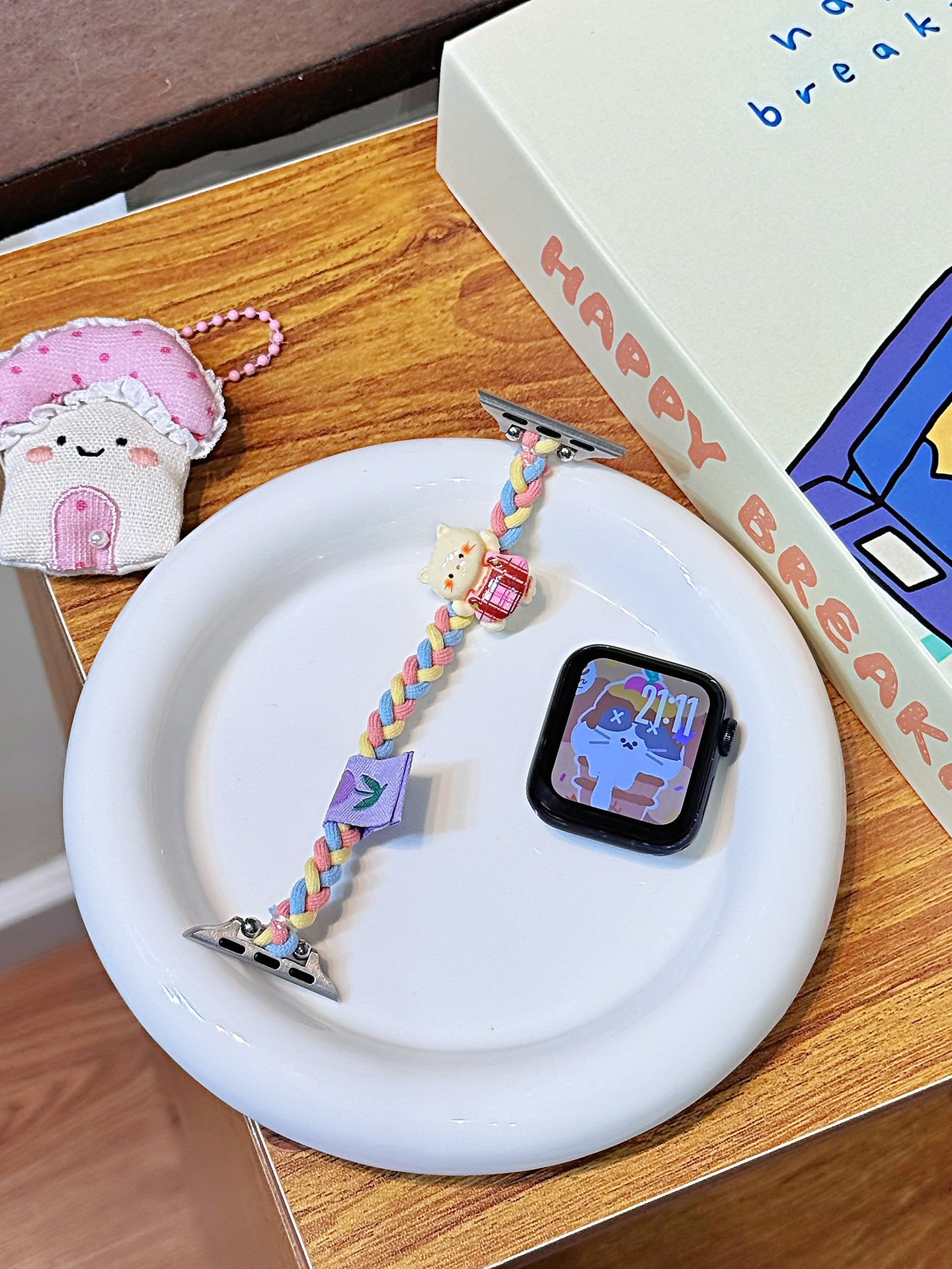 Bracelet de montre pour cheveux de caricature tricoté créatif