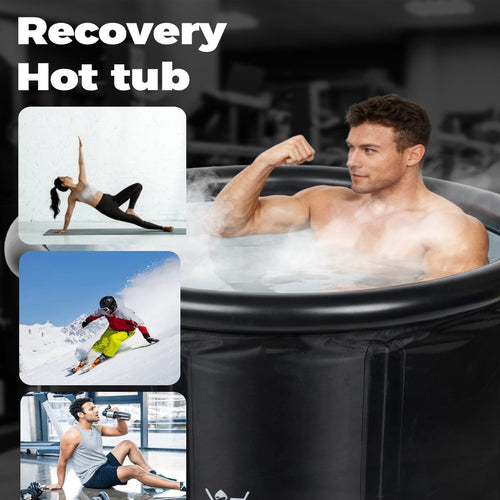 105 Gallon Ice Cold Plunge Tub with Cover for Indoor Outdoor Recovery