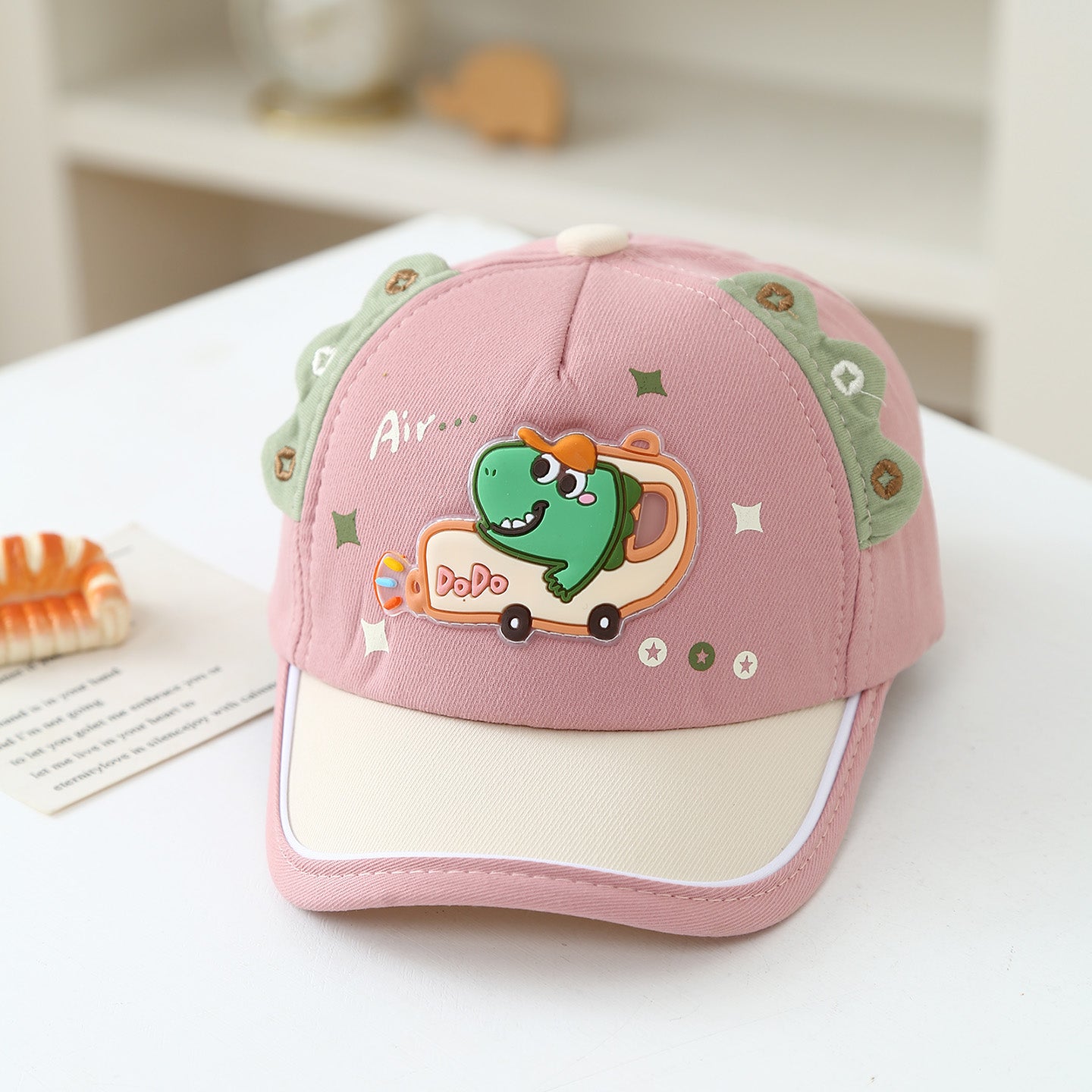Voiture de dessin animé de style coréen Dinosaur Baby Mute Style Casquette de baseball avec haut doux