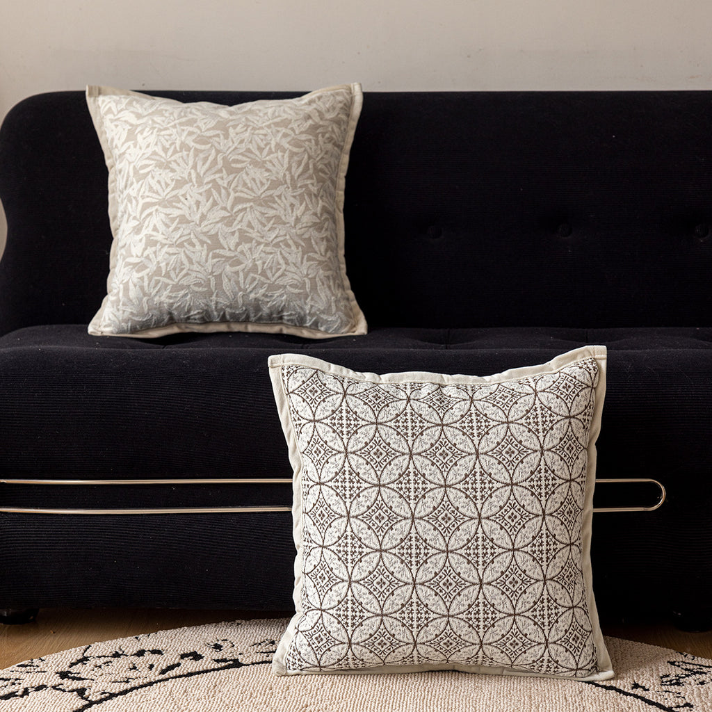 Revêtement de coussin de canapé sophisticé retro à style crémeux