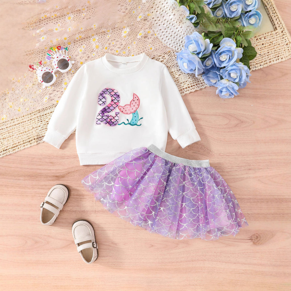 Robe Tutu violet et accessoires pour cheveux à trois pièces