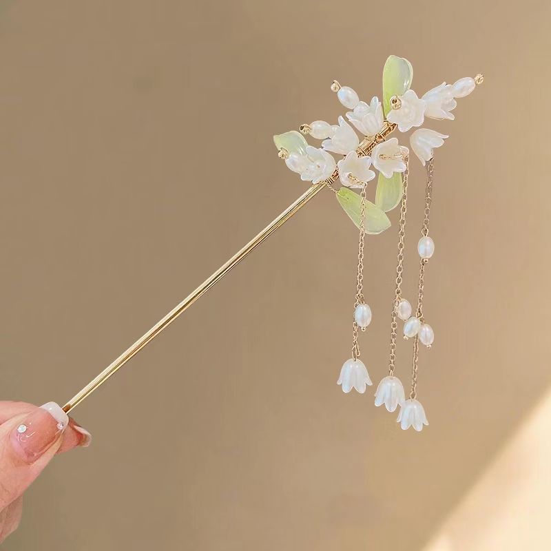 Style vintage épingle à cheveux Floral design sophistiqué polyvalent pour Hanfu