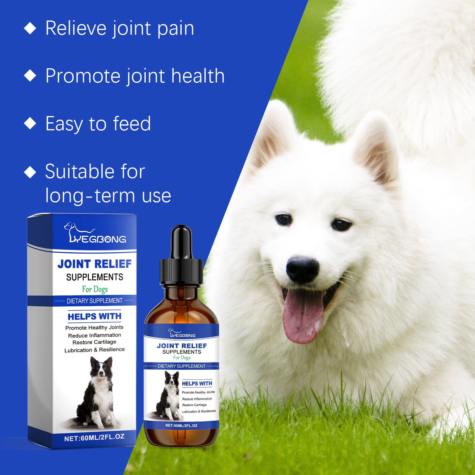 Dog Joint Relief Liquid Supplément gouttes