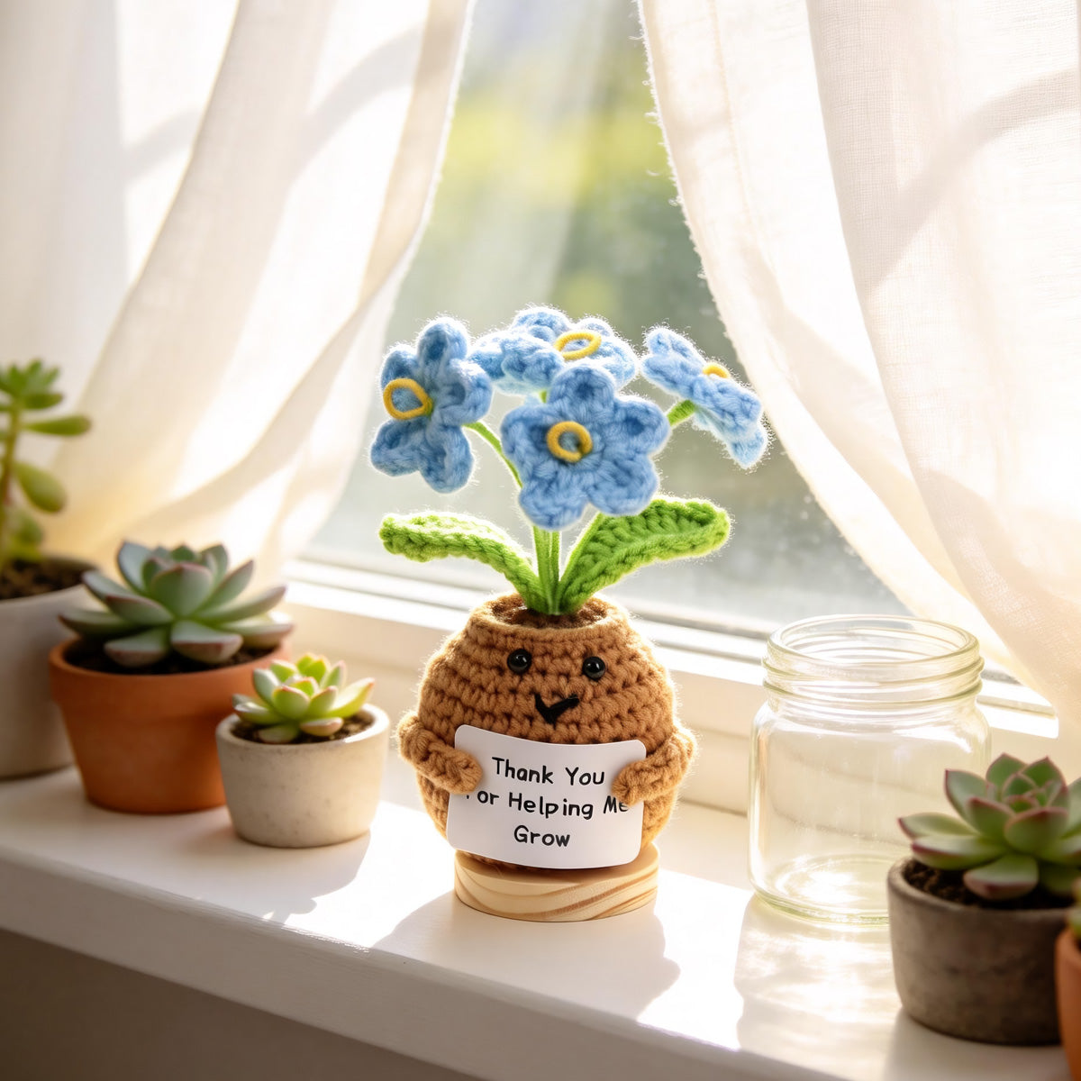 Crochet fait main Mini Poted Forget-Me-Non