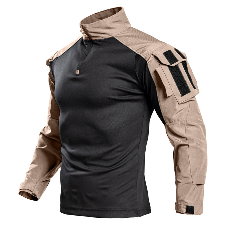Robe de grenouille T-shirt à manches longues de camouflage d'été avec col debout Sportswear Outdoor L