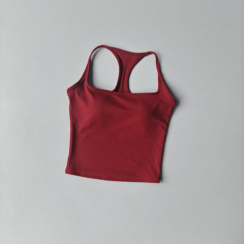 Strap-back Respirant Yoga Tank Top I-Shaped Back Design