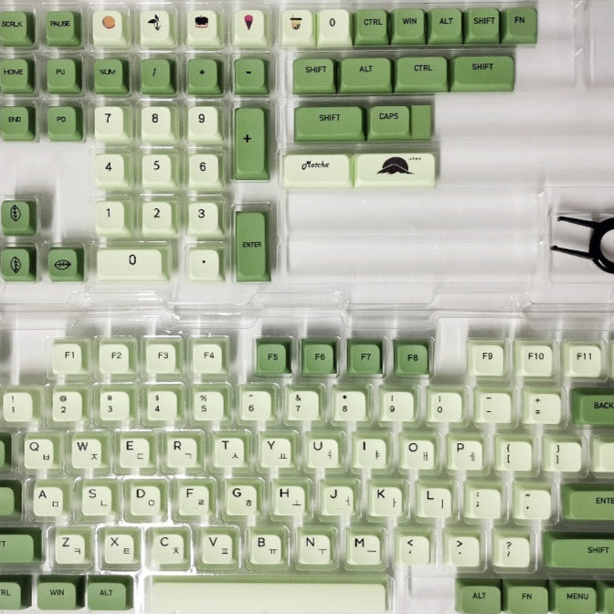 124 Key Matcha Themed PBT Sublimation Keycap