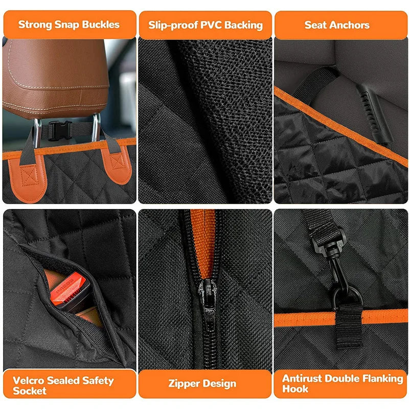 Couverture universelle de siège de voiture pour animaux de compagnie imperméable pour siège arrière avec fenêtre Mesh