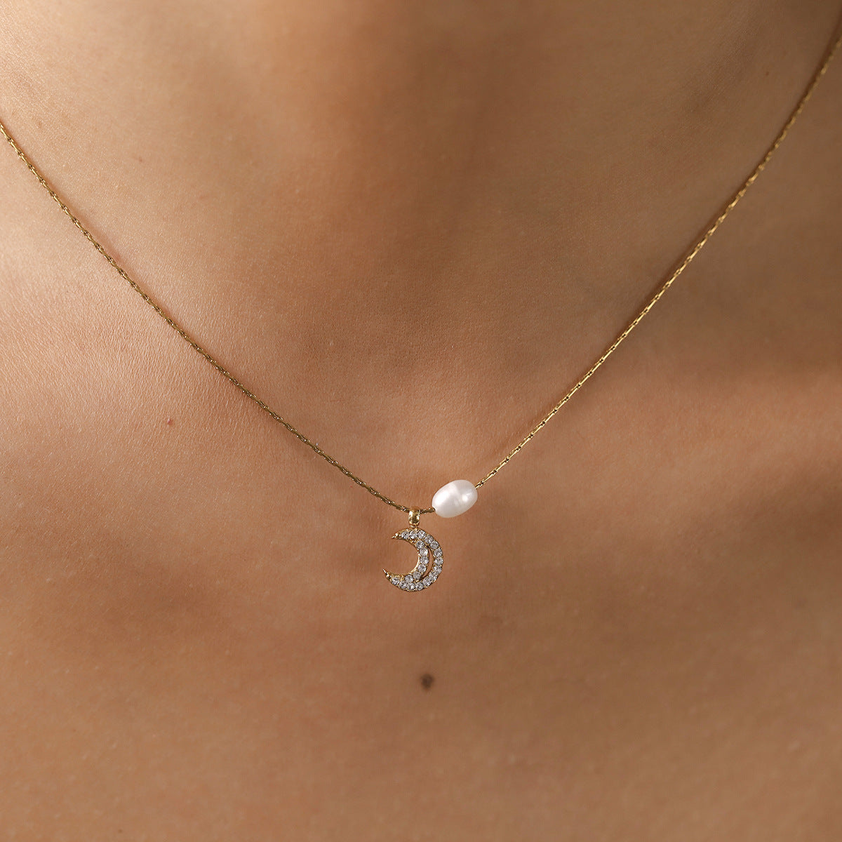 Bracelet en perles d'eau douce naturel de style Instagram pour femmes