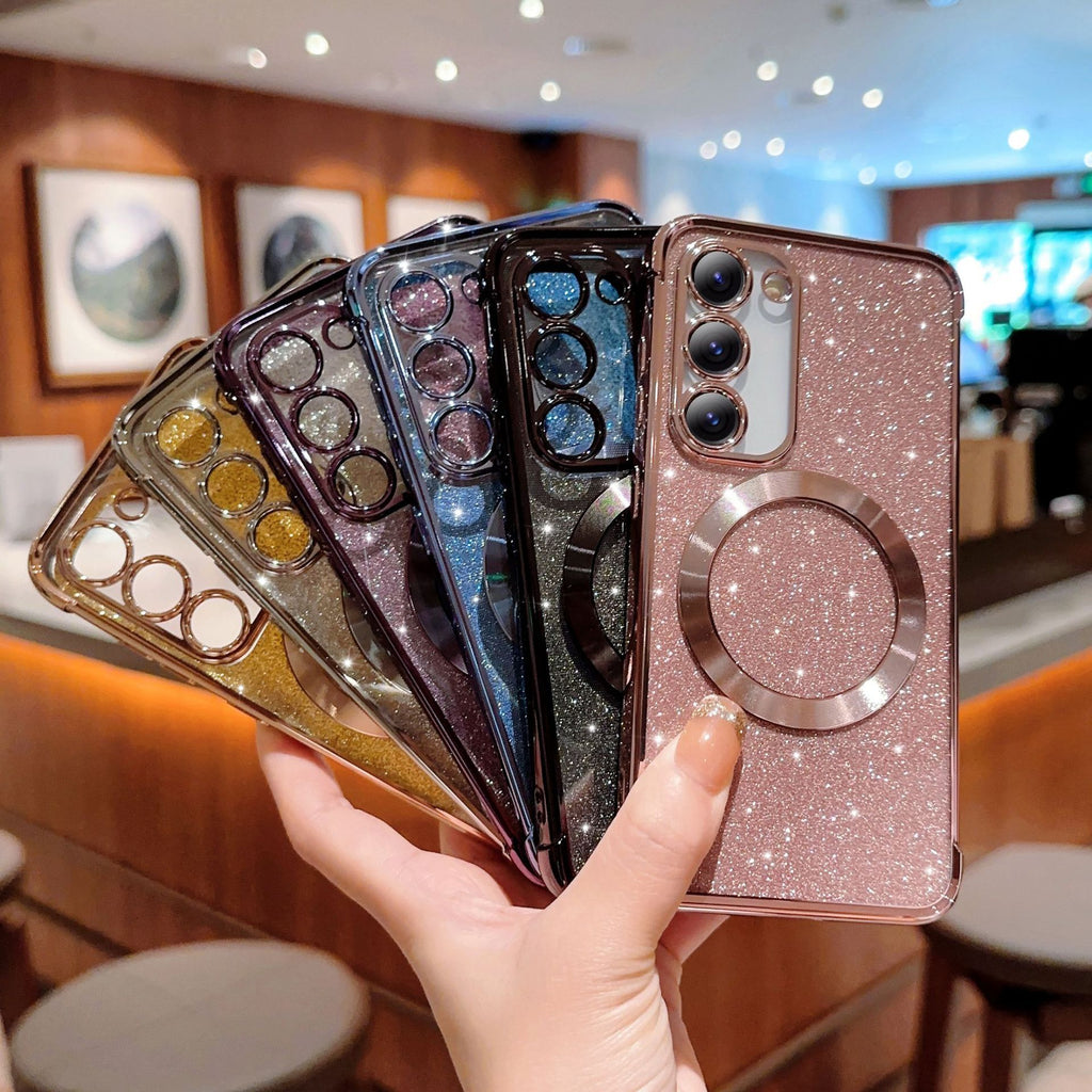 Boîtier magnétique de téléphone transparent couleur solide