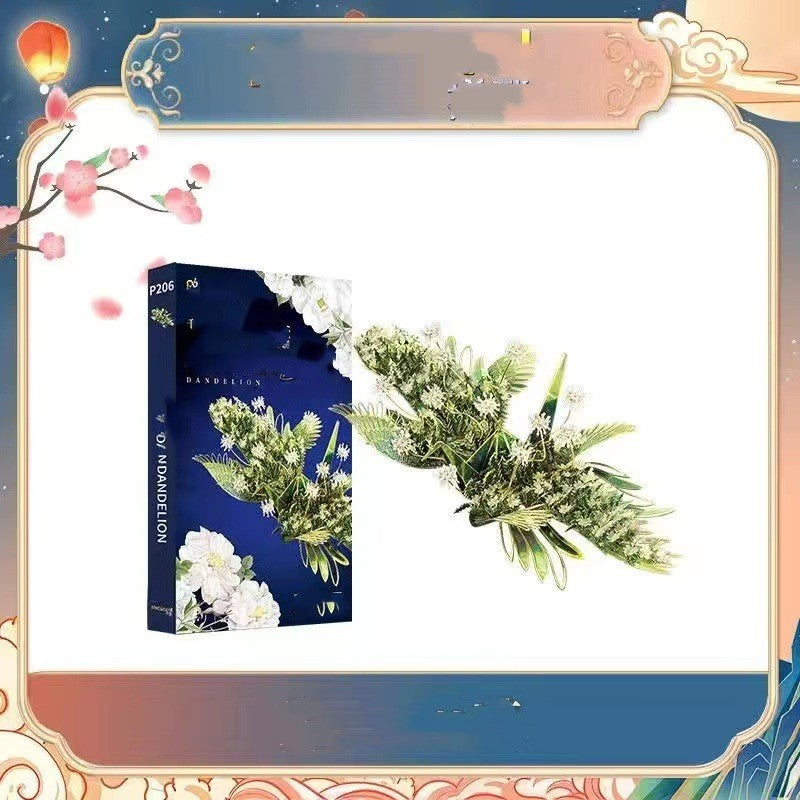Crane de fleurs Puzzle métallique Handmade Diy Monted Toy Model