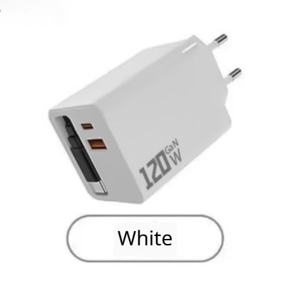 Chargeur rapide GAN 120W avec un câble rétractable intégré