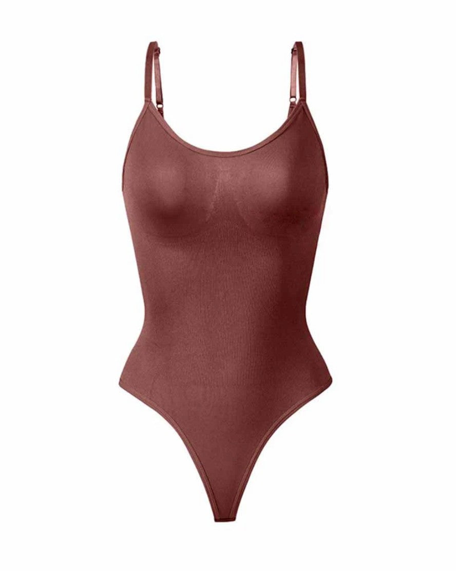 Tummy Control Round Neck Thong Tank Top Body Shaper Bodysuits
