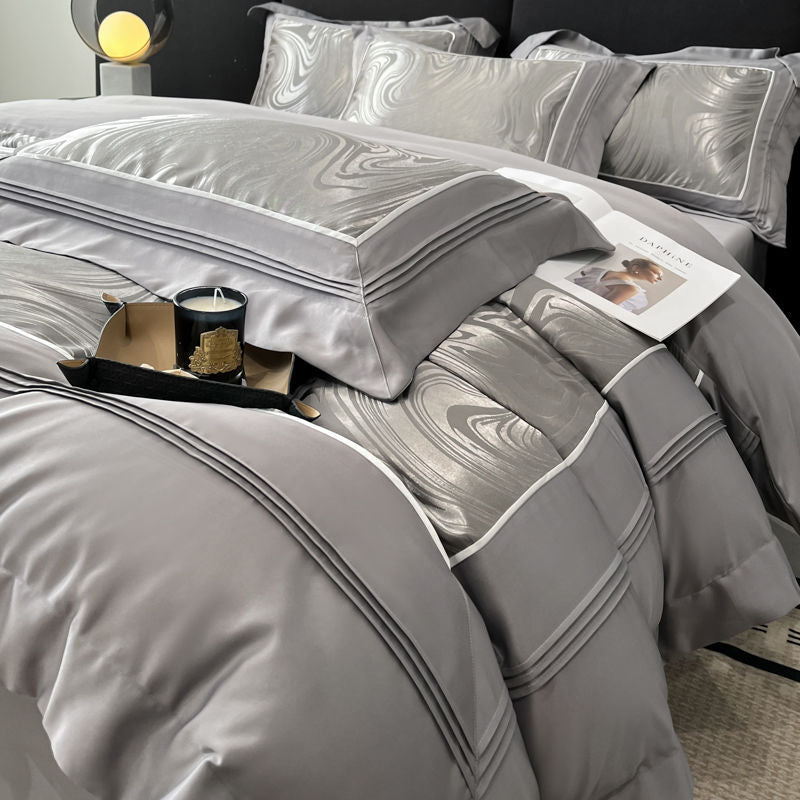 Léger Luxury Lits Jacquard 4 pièces teints au fil