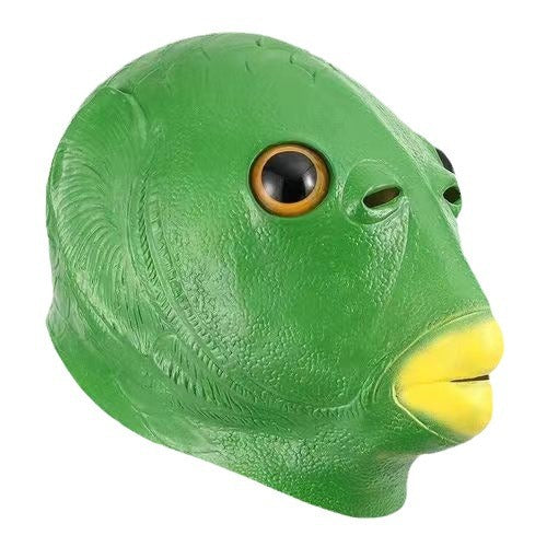 Internet Célébrité Masque de latex Funny Green Fish Head Cover