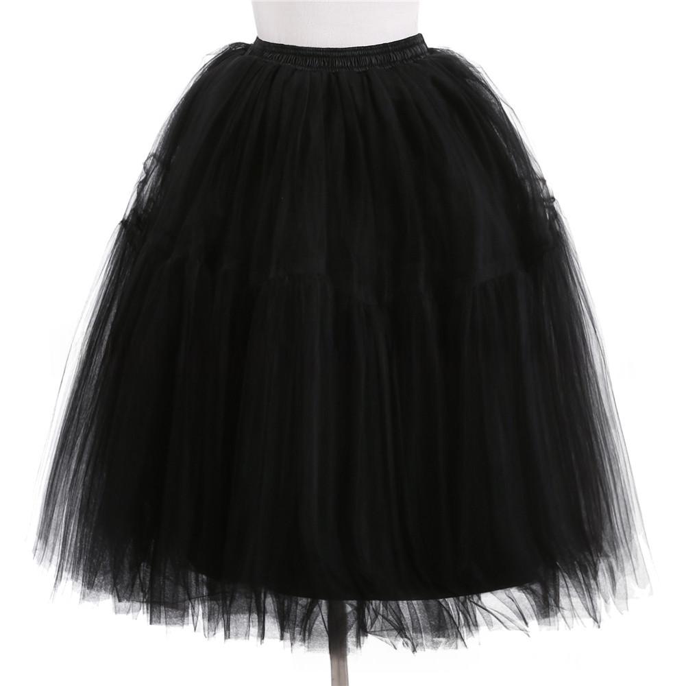 Jupe européenne et américaine à 6 couches Tulle plissée